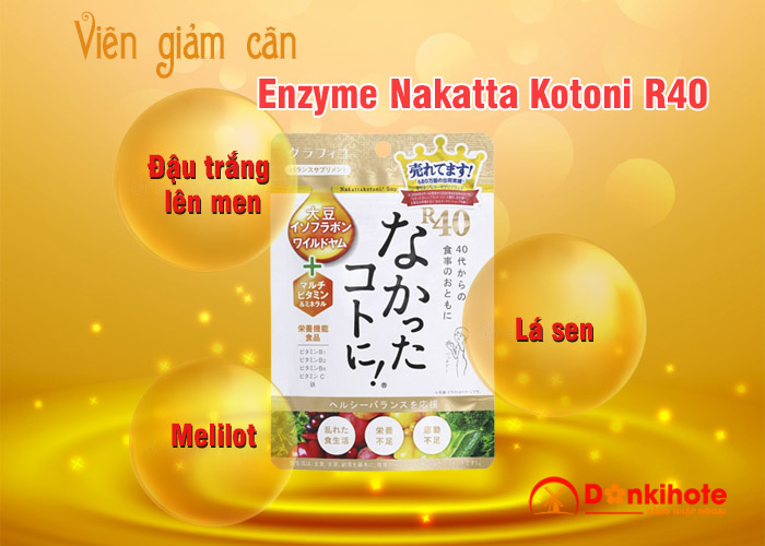 Viên uống giảm cân Enzyme Nakatta Kotoni R40