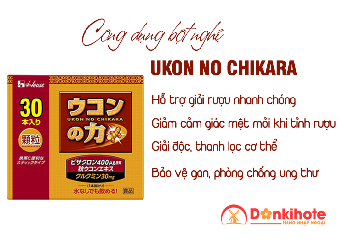 Công dụng bột nghệ giải rượu ukono chikara